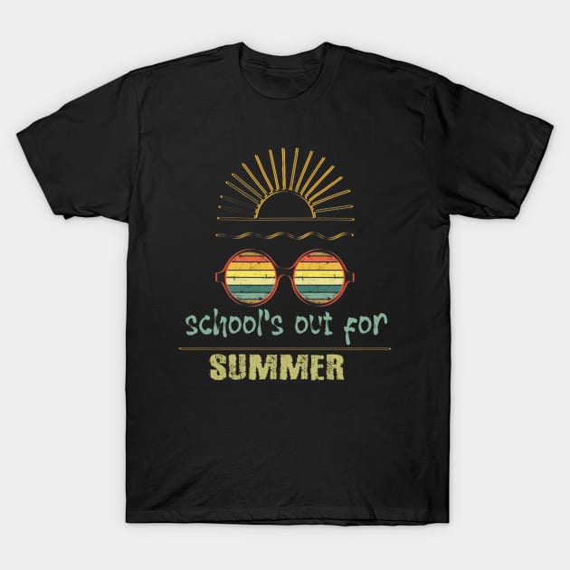 cute retro last day of school school's out for summer teacher T-Shirt by TeeText